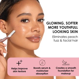 JAPONESQUE - SKINTherapy Dermaplaning Facial Razors - Two Blade Sizes with Interchangeable Handle, Eyebrow Razor, Ultra Sharp Japanese Blades, For Hair Removal, Multipurpose Exfoliating