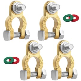 XIOGZAXI Battery Terminal Connectors 2 Pair, Battery Terminals M8 x 21mm Bolt, Battery Cable Ends Pure Copper with Anti-Corrosion Pad for Car RV Accessories Automotive Car Marine Battery by XIOGZAXI