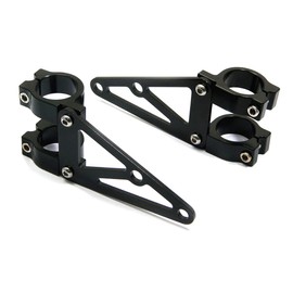 Alchemy Parts Pair of Black CNC Machined Headlight Brackets/Fork Clamps for Motorcycle Motorbike Trike (34-35mm)