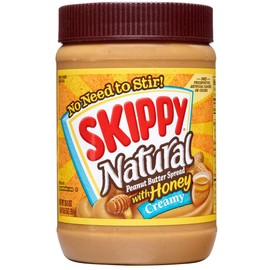 SKIPPY Natural Creamy Peanut Butter Spread with Honey, 26.5 Ounce