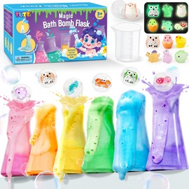 TUZT Kids Bath Bombs Potions Kit with 12PCS Surprise Toys Inside & 6PCS Bubble Bath Bottles for Toddlers (Glow)