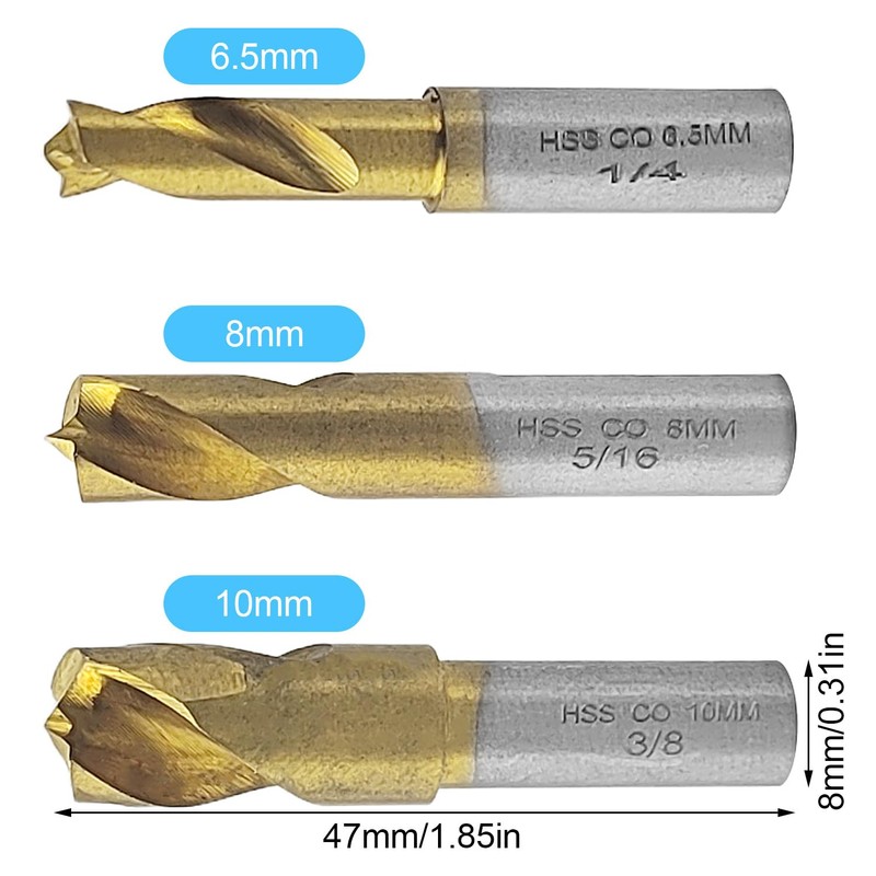 gQsskli Spot Welding Drill Set, Includes 6.5 mm/8 mm/10 mm