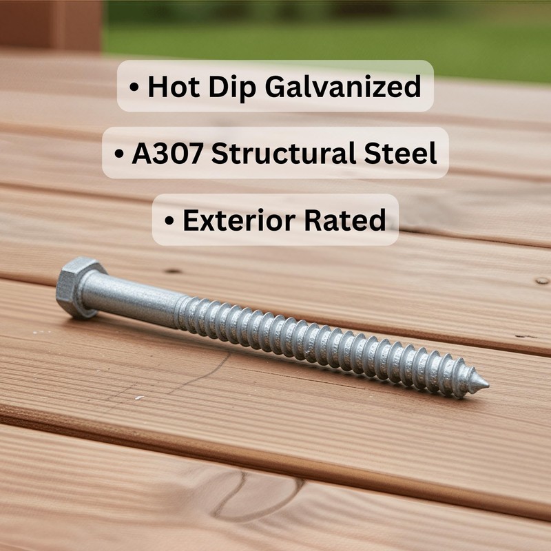 1/2 in x 8 in Hot Dip Galvanized Lag Bolts