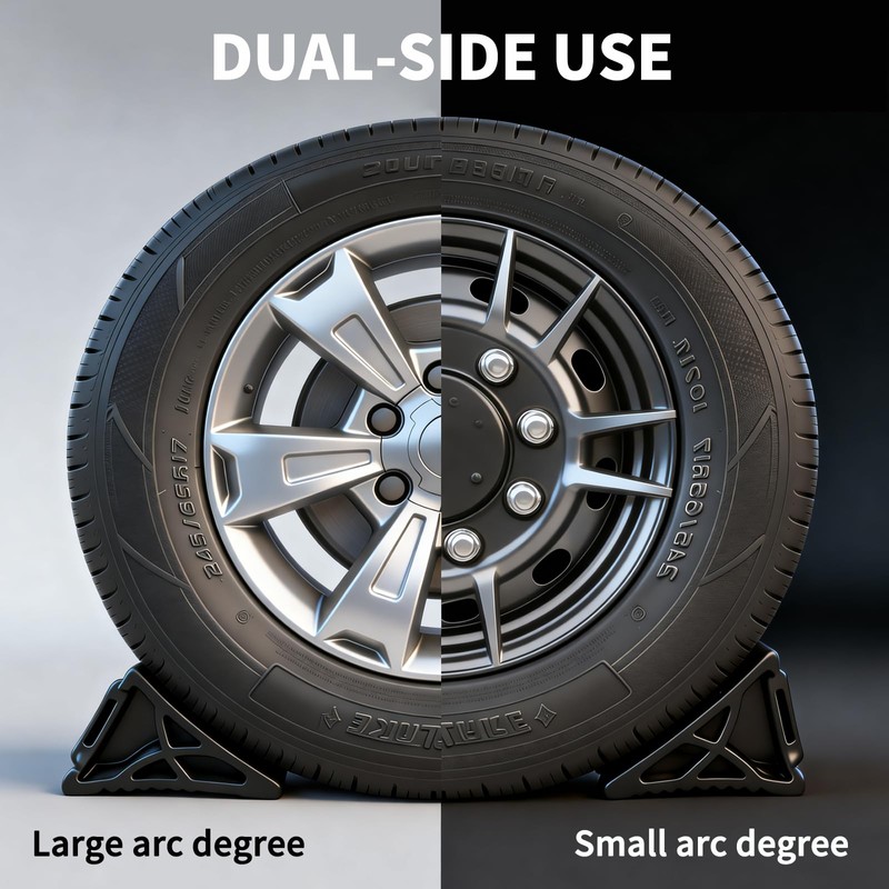 Rubber Wheel Chocks for RV Trailer Upgraded Deformable Design 2