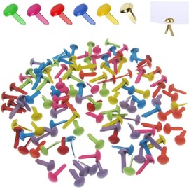 YXL 100Pcs Split Pins, Paper Fasteners Split Pins, Pastel Metal Brads for Crafting, Round Brads for Paper Craft DIY Stamping Scrapbook Office Household Supplies