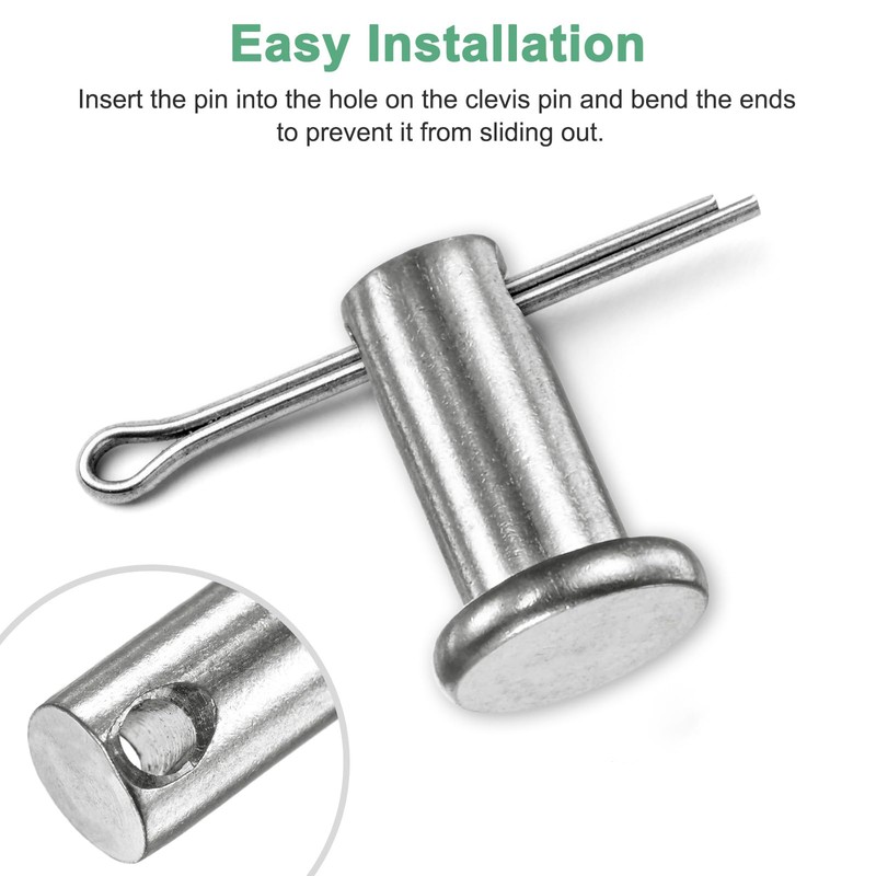 M METERXITY 10-Pack Single Hole Clevis Pins, M8 x 40mm