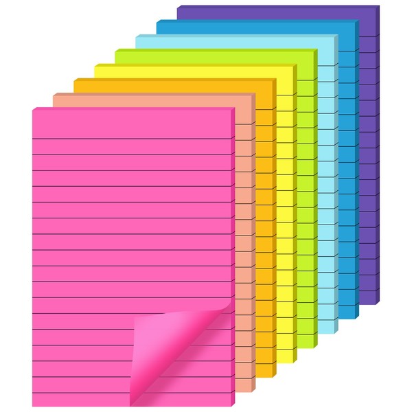 8 pads Notas Adhesivas, Súper Adhesivas, Doble poder de adhesión,
