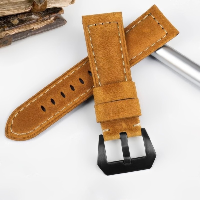 Pre-V Screw Buckle Replacement For Panerai Pam 40mm Rubber Leather