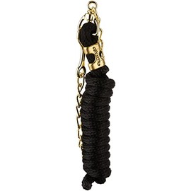 Weaver Leather - Cuerda de Polietileno con Cadena giratoria de Revestimiento de latón, 16 mm x 2.6 m, Negro