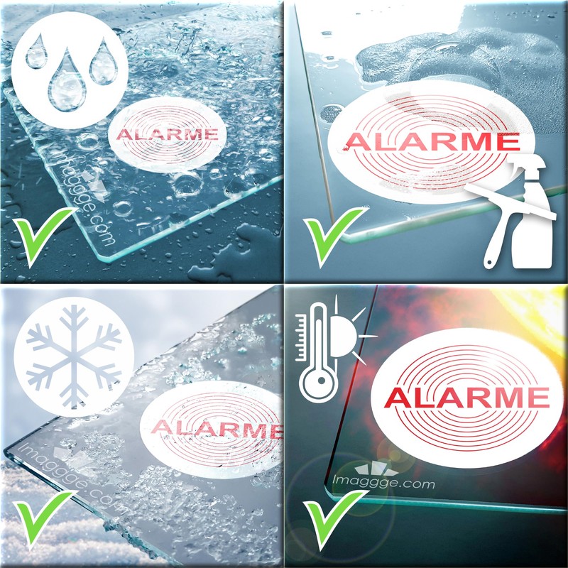 Decooo.be High Quality Outdoor Alarm Stickers (Rain, UV,...) - Round