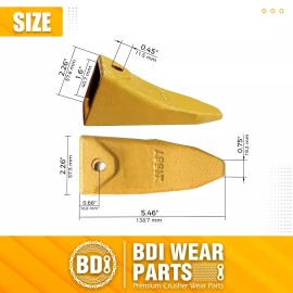 BDI Wear Parts X156T Hensley Style Tiger Rock Bucket Digging Teeth with P156 Roll Pins - 9 Pack