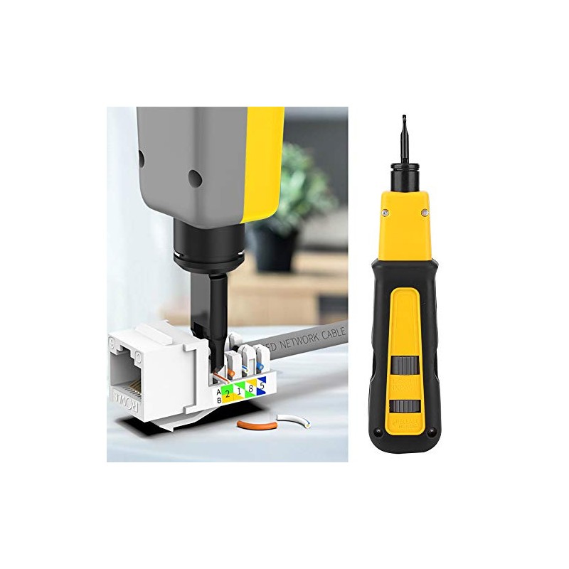 Punch Down Impact Tool with 88/110 Cut Blade Network Wire