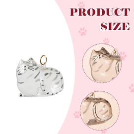 Cat Pet Keepsake Funeral Supplies: DIY Pet Fur Memory Capsule, Memorial Keychain for Cats, Transparent Transparent Material Pets Fur Keepsake, Self-Fill cat Memorial Gift for Pets Lovers (No.4)