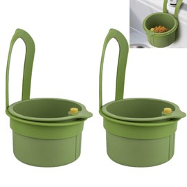 2 PCS Sink Food Catcher, Food Catcher Sink, Hanging Sink Strainer Basket, Over Sink Colander for Kitchen, Food Drain Basket with Efficient Waste Interception, Choice, Green