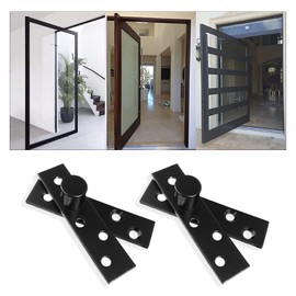 270 Degree Rotation Hidden Door Pivot Hinge, 3.7-Inch Door Pivot Hinge,Stainless Steel Pivot Hinge for Hidden Door, Cabinet and Cupboard (Black 3.7 inch, 270 Degrees 2 pcs)