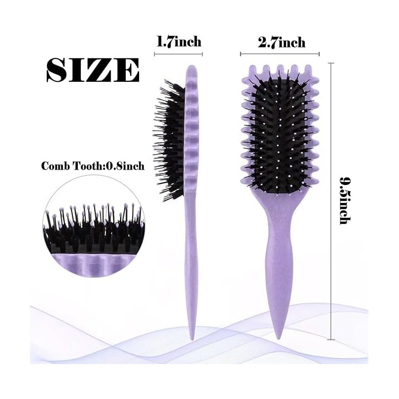 2PCS Cepillo para Cabello Rizado para Mujeres, Cepillo Definidor de