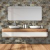 AULIGET 100-Piece Beige & Brown Slate Peel and Stick Backsplash