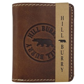 Genuine Leather Wallet • Wallet for Men and Women with RFID Protection • Wallet with Coin Compartment • Wallet Hill Burry HillBurry • Brown for Men Wallet • Portrait Format, brown, Classic