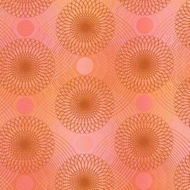 Robert Kaufman Wishwell: Loose Leaf Weld 20039 143 Coral Spirographs BTY