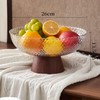HOMTERN Fruit Bowl Comes with Draining Dase Fruit Dasket,Transparent Fruit