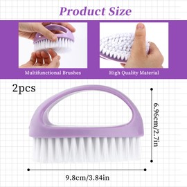 Qianyu 2 Pcs Nail Clean Brushes for Hand Finger Foot Toe Small Scrubber Cleaner with Handle for Cleaning Fingernails Nylon Firm Stiff Bristles Deep Clean Scrubber for Toes and Nails Men Women Kids