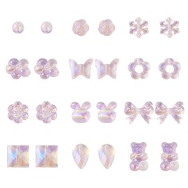 PandaHall 110pcs Assorted Acrylic Beads: Bowknot, Snowflake, Bear, Flower, Butterfly, Spacer, Dangle Charms for Bracelet Jewelry Making