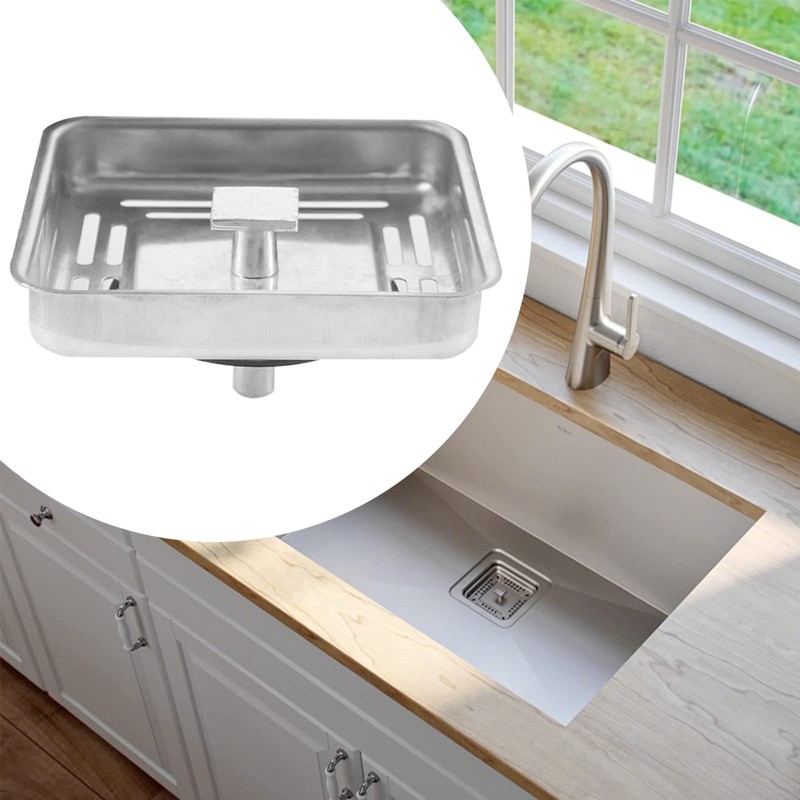 Square Sink Strainer Drainer Stainless Steel Kitchen Bathroom Sink Post