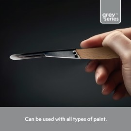 Axus Decor Angled Fitch Paint Brush (Grey Series) - 6mm - For All Paints, Filaments, For Detailed Work & Touching Up, Comfortable Handle, Rust-Resistant Stainless Steel, Grey