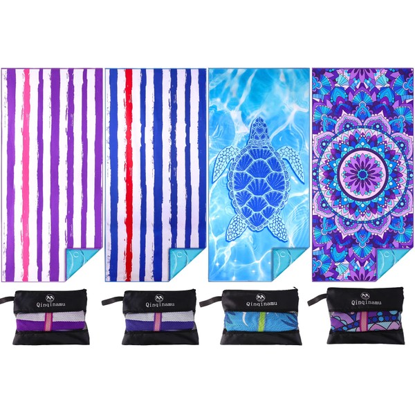 Qinqinamu Microfiber Towel - Sand Free Absorbent Quick Dry for
