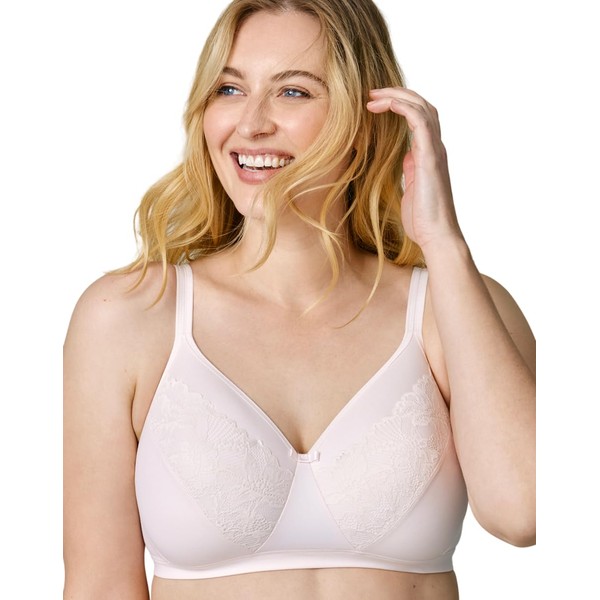 Wonderbra Womens Plus Wireless Full Coverage Bra, Rose Shell, 42