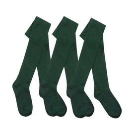 Edozos Pack of 3 Kids Girls Cotton Rich Uniform School Tights Warm, Soft, Durable Tights for Girls Comfortable,Stretchable & Breathable Schoolwear (UK, Age, 9 Years, 10 Years, Regular, Bottle Green)