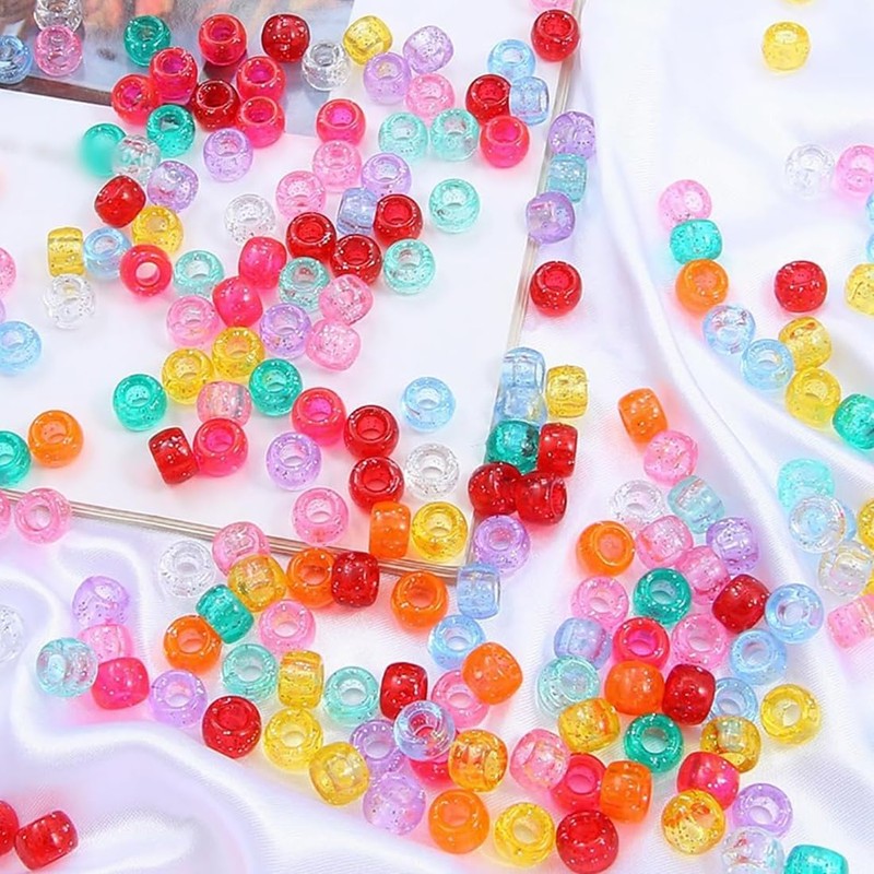 Pack of 300 Beads for Bracelets, Beads for Threading, Pony