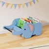 HAVLOTII Montessori Kids Bookshelf, Wooden Elephant Toddler Baby Book Shelf