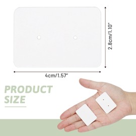Earring Card Holder - 300 PCS Earring Display Holder Cards, 1.1"x1.6" Blank Paper Cards with 2 Holes, Earring Display Cards for Selling Earrings Necklace Jewelry DIY Crafts (White)