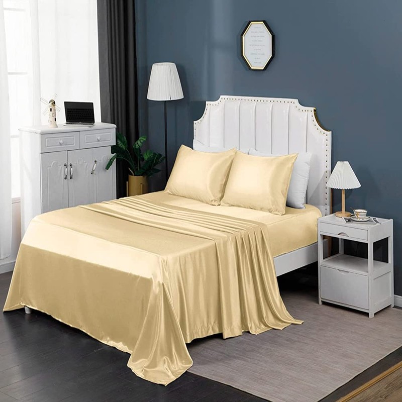 Set of 2 Satin Pillow Covers (Polyester Material) Envelope Pillow