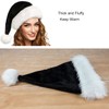 eyigylyo Christmas Black Santa Hat for Adults, Black & White