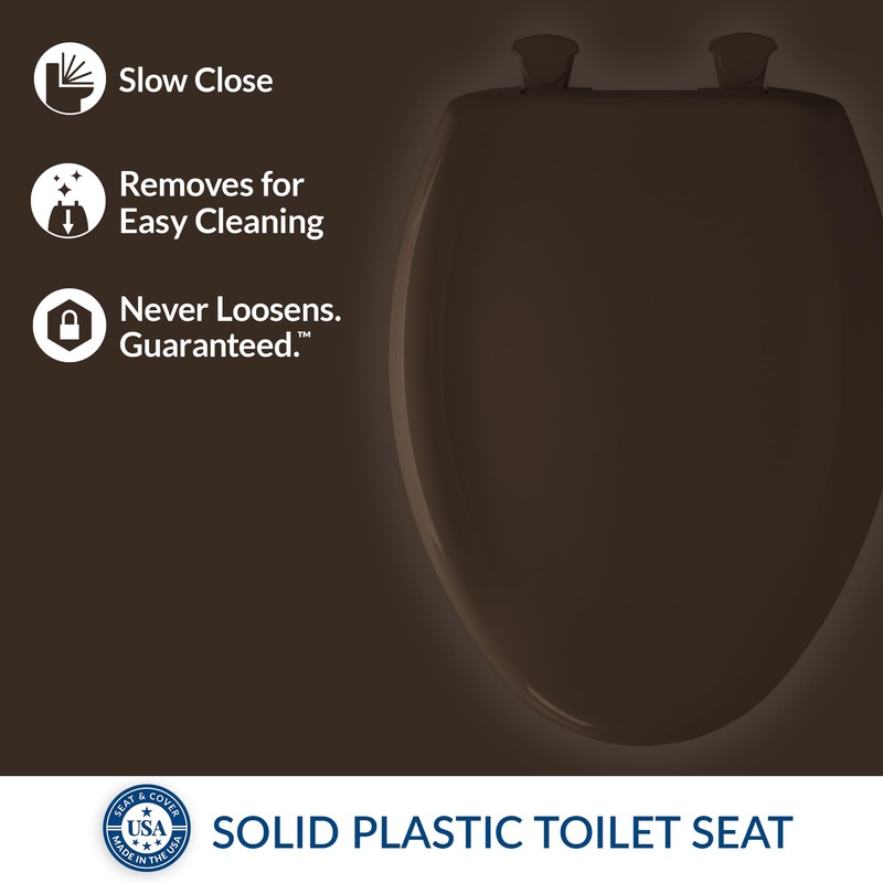 Bemis Classic Colors Slow Close Toilet Seat, Easy Clean Hinges