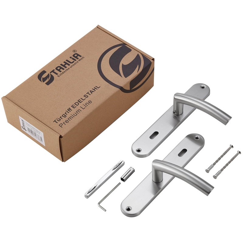 Stahlia Lia Long Plate Handle Set Brushed Stainless Steel |