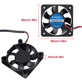 6PCS DC 5V 50mm Fan USB Brushless Cooling Fan, 5010 5V USB Speed 4200 RPM Fan for Small Appliances Series Replacement