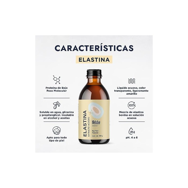 HEBBE - Elastina Acuosa 250 g | Anti-Flacidez y Rejuvenecedor