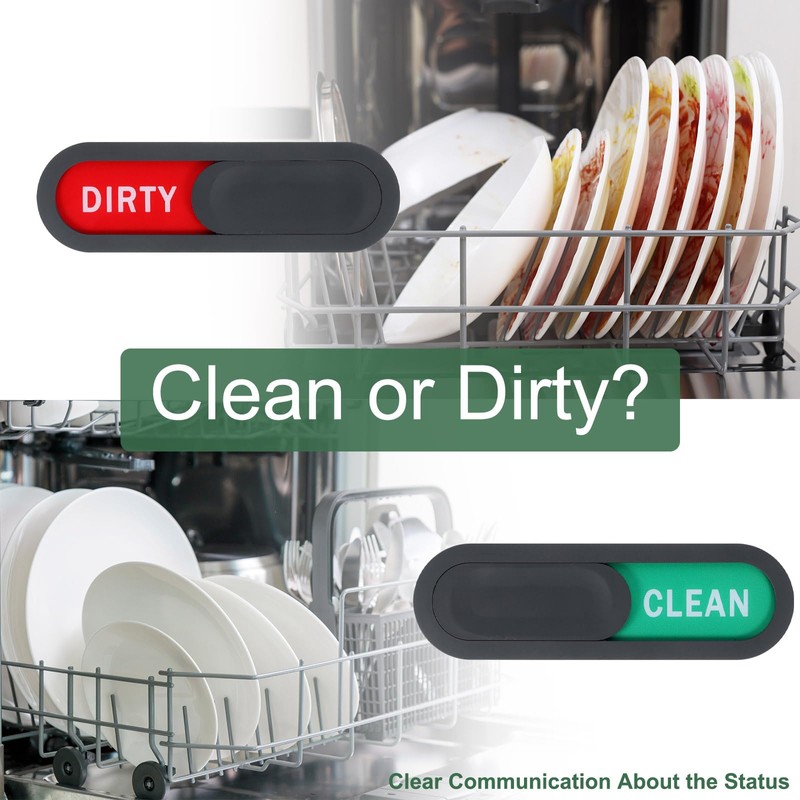 sourcing map Dishwasher Magnet Clean Dirty Sign Oval Magnetic Dishwasher