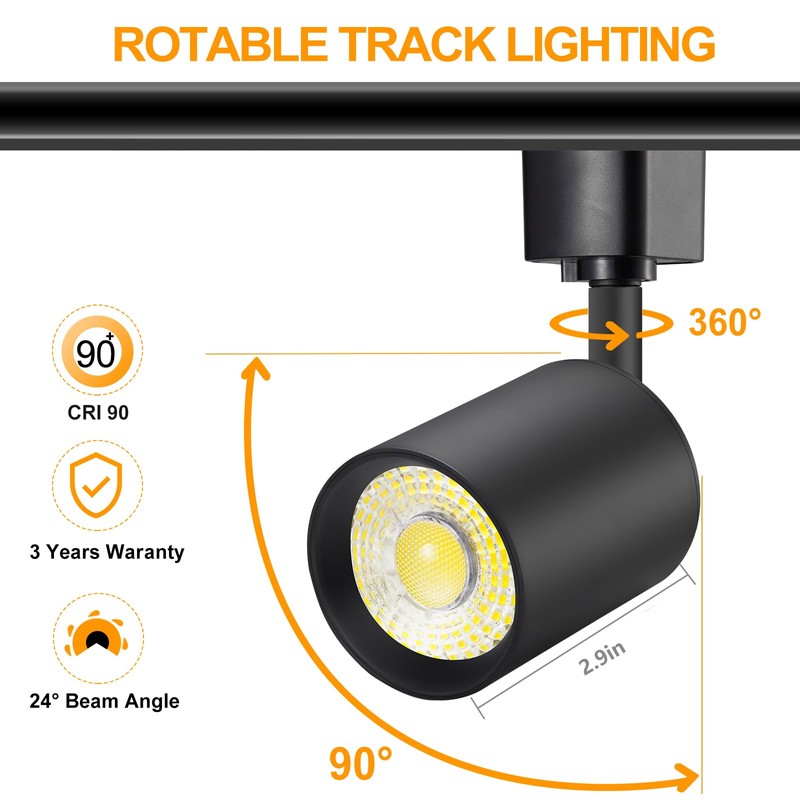 VANoopee 8 Pack J Type Track Lighting Heads 10W Dimmable