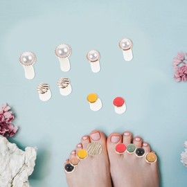 NOLITOY 16pcs Pedicure Toe Separators Silicone Toe Spacers Small Nail Polish Toe Separators Reusable Toe Streightener Tools for Women Men