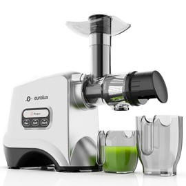 Eurolox Slow Masticating Juicer – Cold Press Machine for High-Yield Juice Extraction – Quiet & Powerful Juicer for Fruits and Vegetables – Easy to Clean, BPA-Free & Nutrient-Rich – Compact Design