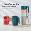 zoeynex Reusable Plastic Cups (12 oz) - Set of 4