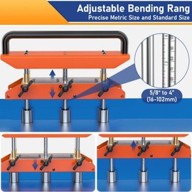Three Station Roller Bender, 0-90° Bending Angle Bending Metal Roofing Materials, Adjustable for Making 1/2 to 5 (13 to 130 MM) Bends, Large Sheet Metal Bender