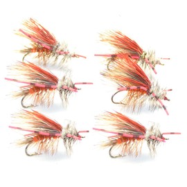 The Fly Fishing Place Orange Crystal Stimulator Rubber Legs Trout Dry Fly 6 Flies Size 14