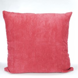 CB Home Large Soft 24in x 24in Chenille Stripe Cushion Cover in Raspberry Red