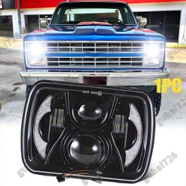 Unbranded 5x7" 7x6 inch LED Headlight H4 Projector Hi/Lo w/ DRL For Chevy K10 K20 C10 C20