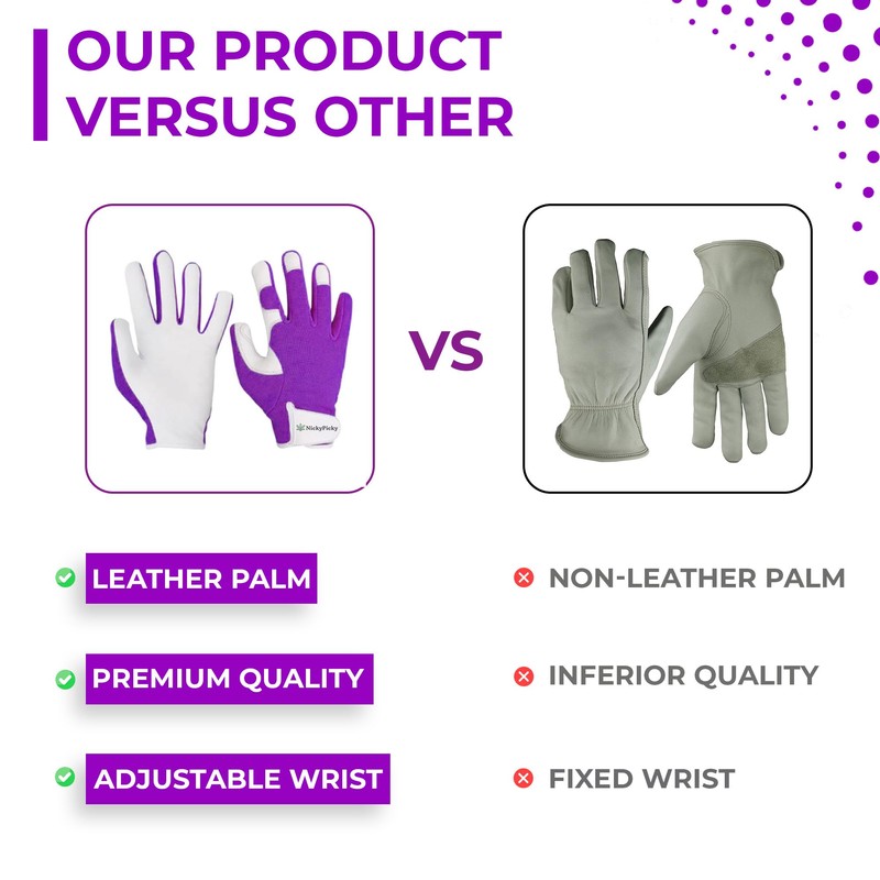 NickyPicky Leather Gardening Gloves for Men and Women - Thorn